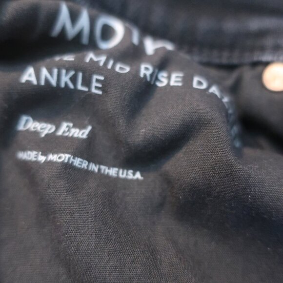 Women Mother Black Deep End Wash The Midrise Dazzler Ankle Denim Jeans 31 - Picture 12 of 13